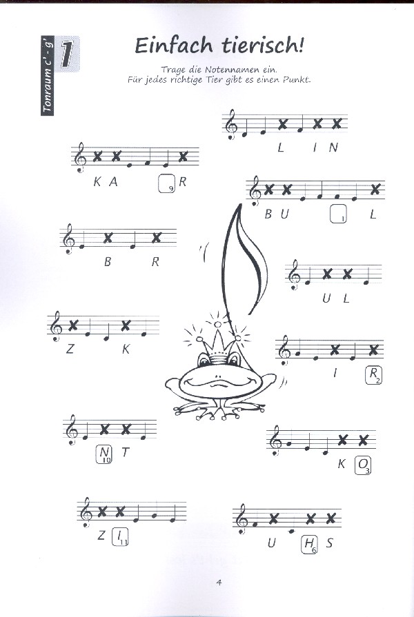 Noten Geheimschrift (Violin- und Bassschlüssel)