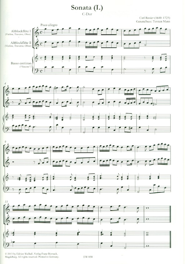 6 Triosonaten Band 1 (Nr.1, 3, 6)