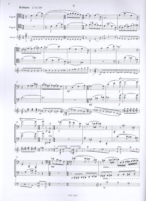 Sonate für 2 Fagotte und Klavier