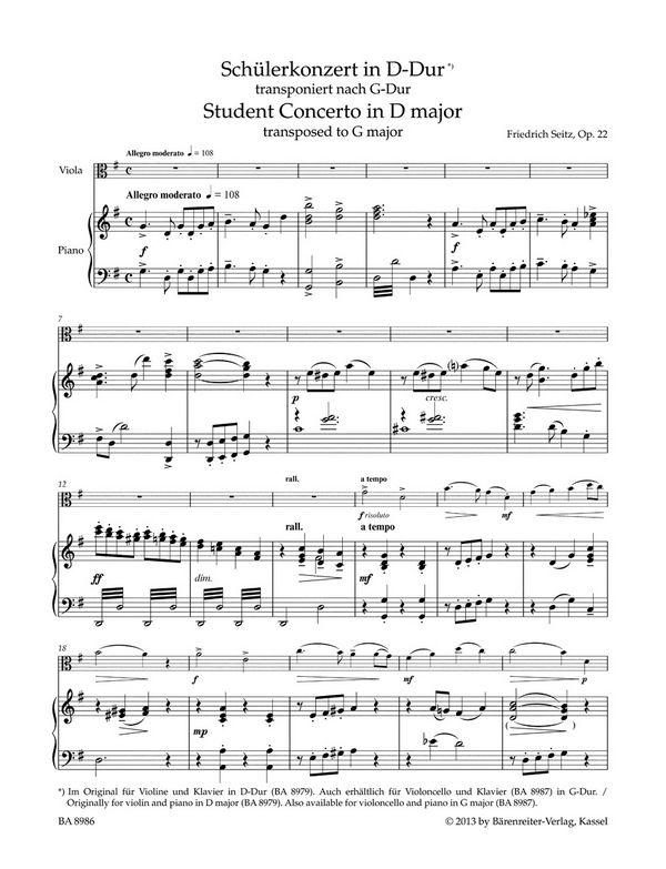 Schülerkonzert D-Dur op.22 