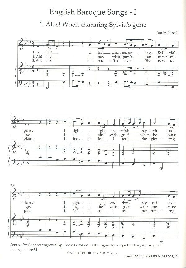 English Baroque Songs vol.1 for