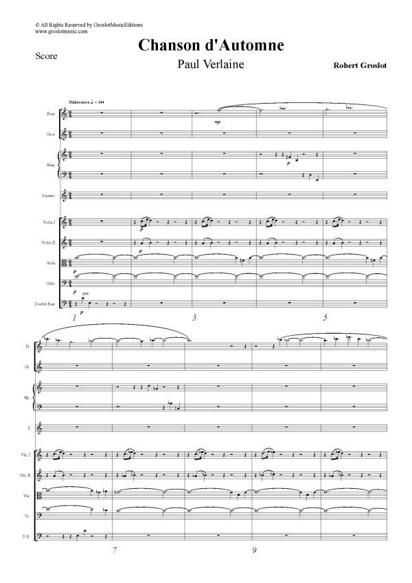 Chanson d'automne for soprano and ensemble