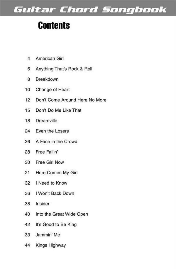 Tom Petty: Guitar Chord Songbook