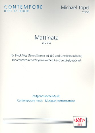 Mattinata für Tenorblockflöte (Sopran)