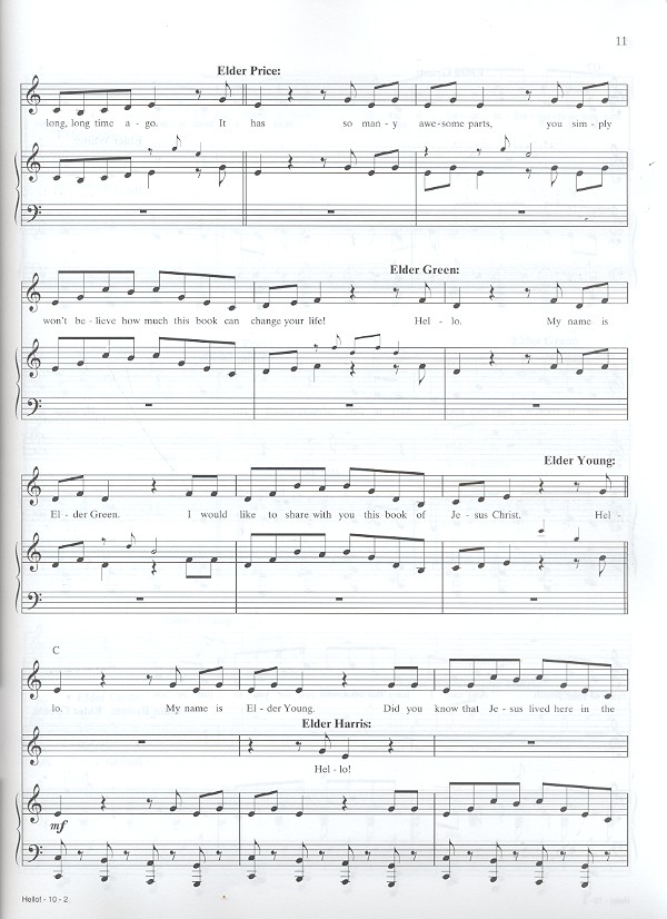 The Book of Mormon piano vocal