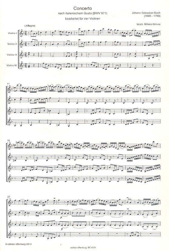 Concerto nach italienischem Gusto BWV971