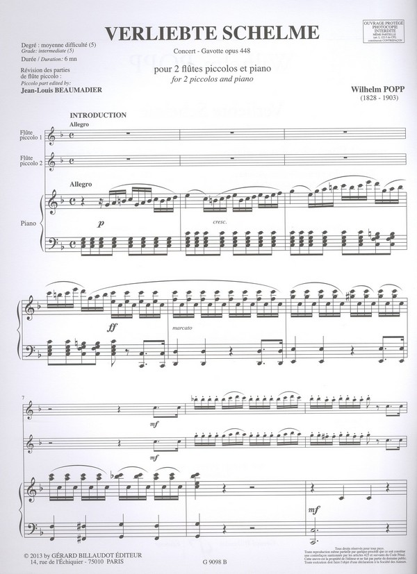 Verliebte Schelme op.448 pour