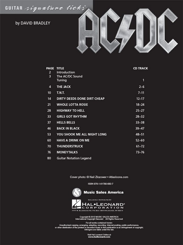 AC/DC: for vocal/guitar/tab