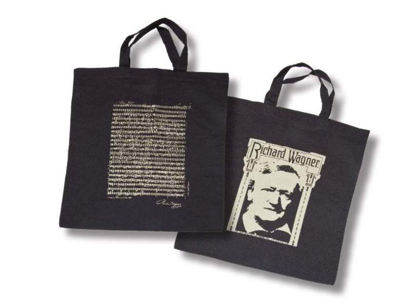 Baumwolltragtasche schwarz / beidseitig bedruckt (creme)