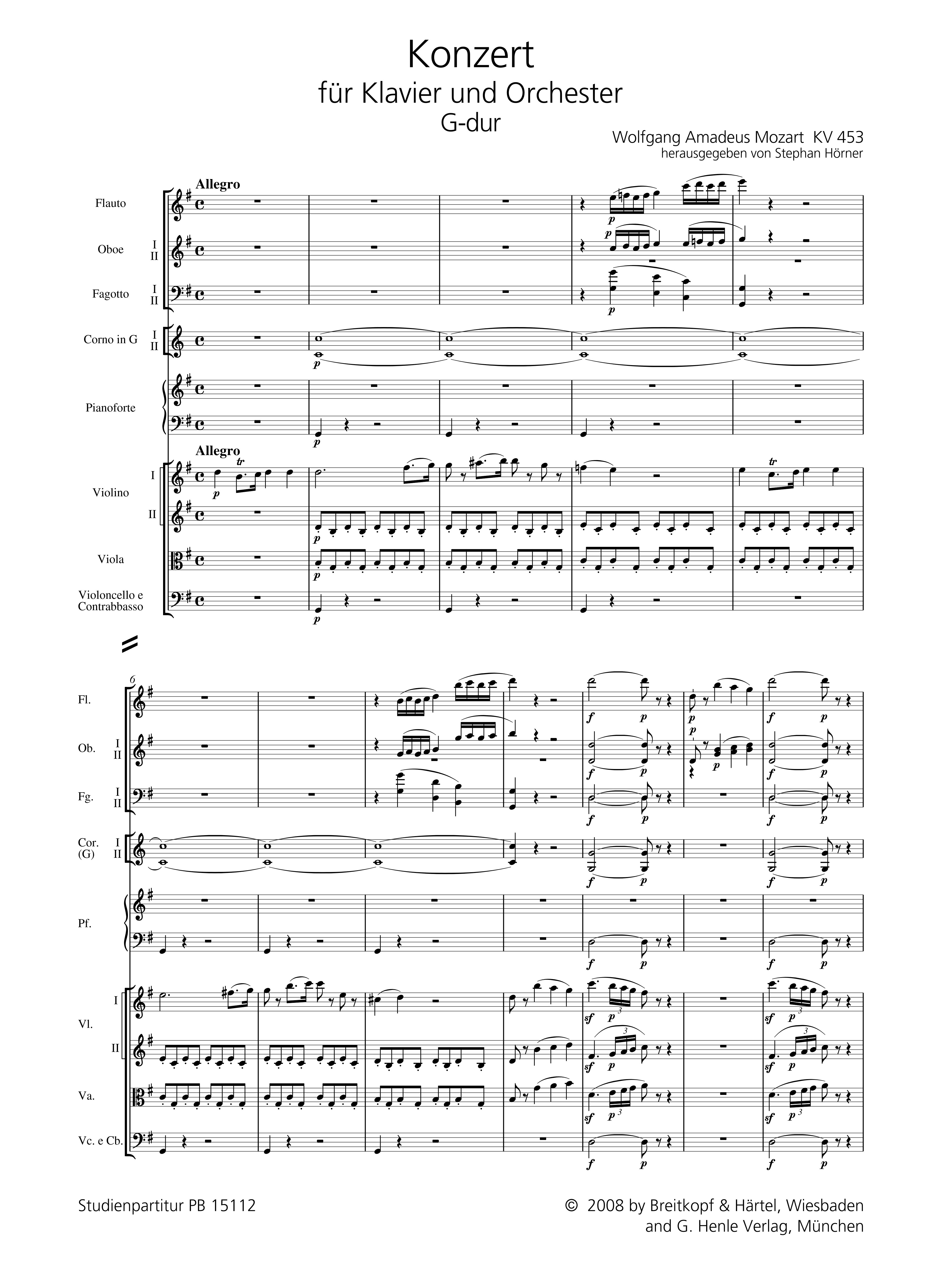 Konzert G-Dur KV453