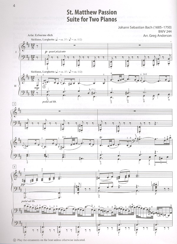 Suite from St. Matthew Passion BWV244