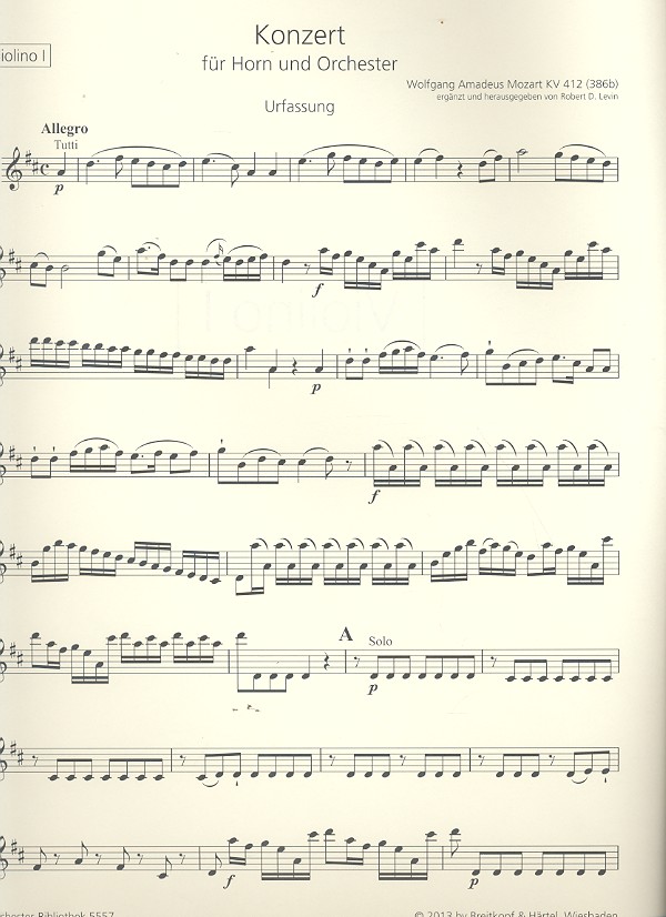 Konzert D-Dur Nr.1 KV412 (KV386b)