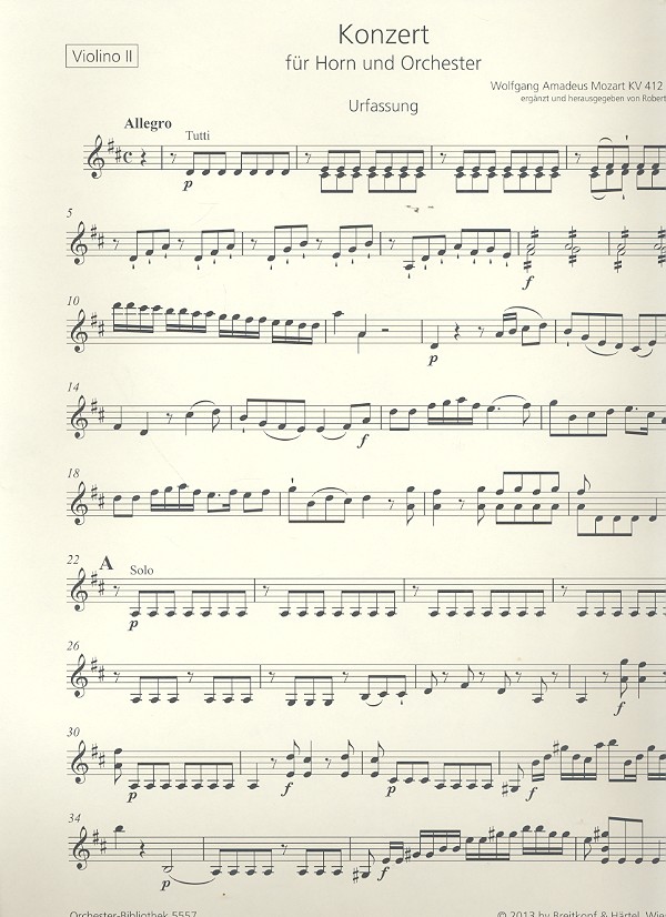 Konzert D-Dur Nr.1 KV412 (KV386b)