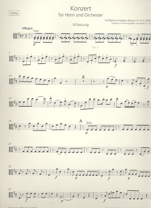 Konzert D-Dur Nr.1 KV412 (KV386b)