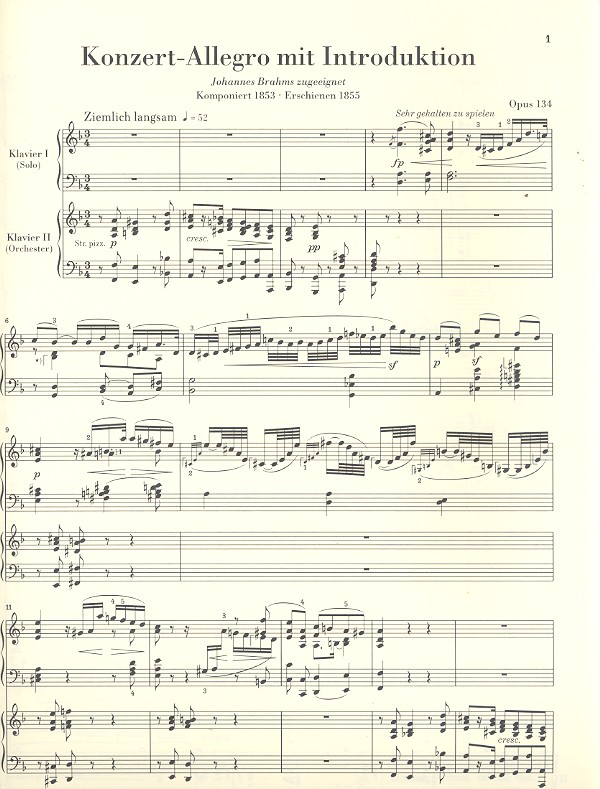 Konzert-Allegro mit Introduktion op.134 für Klavier und Orchester
