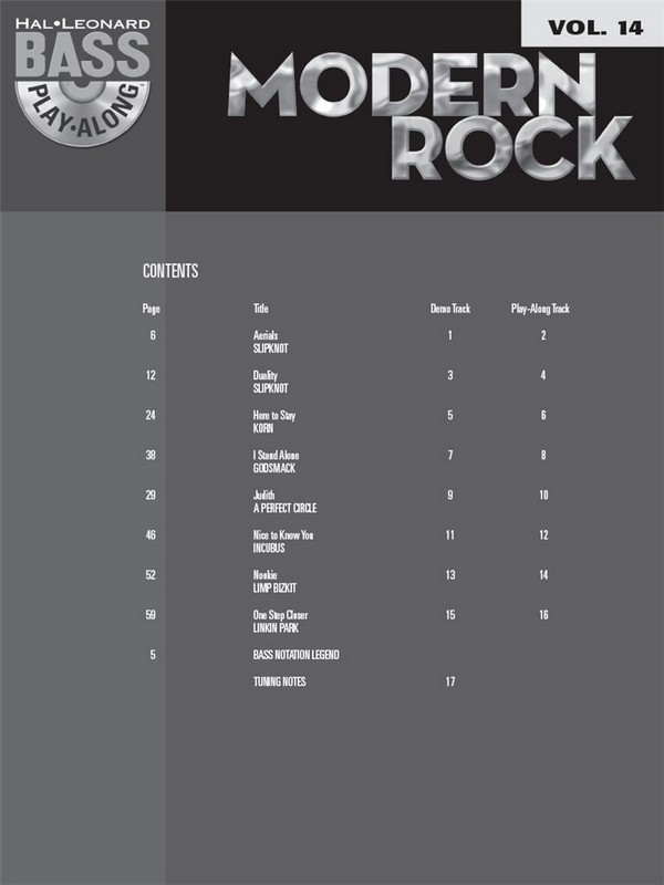 Modern Rock (+CD): bass playalong vol.14
