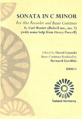 Sonata in c Minor for alto recorder and Bc