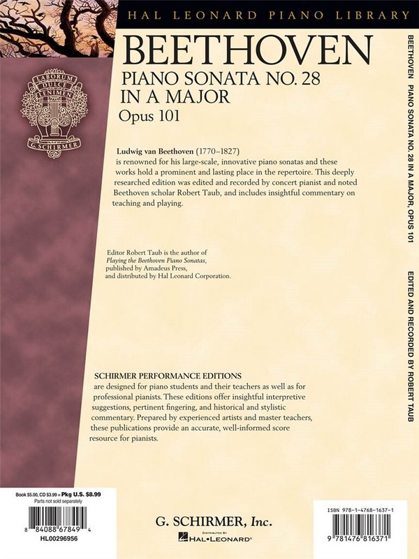 Sonata in A Major no.28 op.101 (+CD)