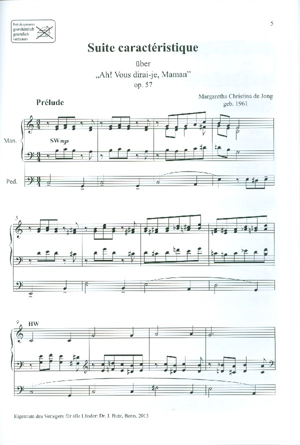 Suite caractéristique op.57 über 'Ah vous dirai-je Maman'