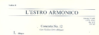 Konzert E-Dur L'Estro Armonico op.3,12 RV265