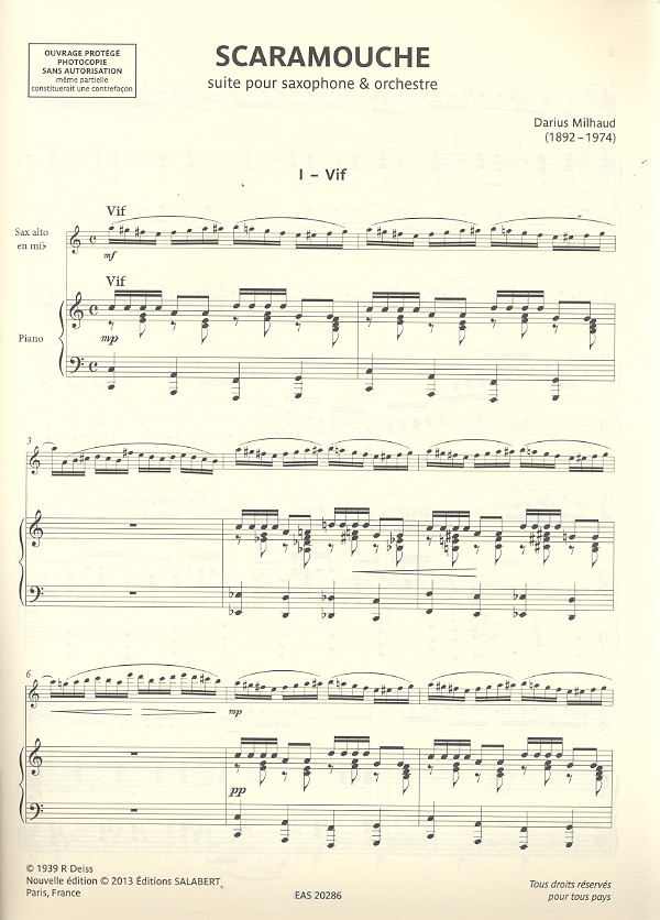 Scaramouche pour saxophone et orchestre