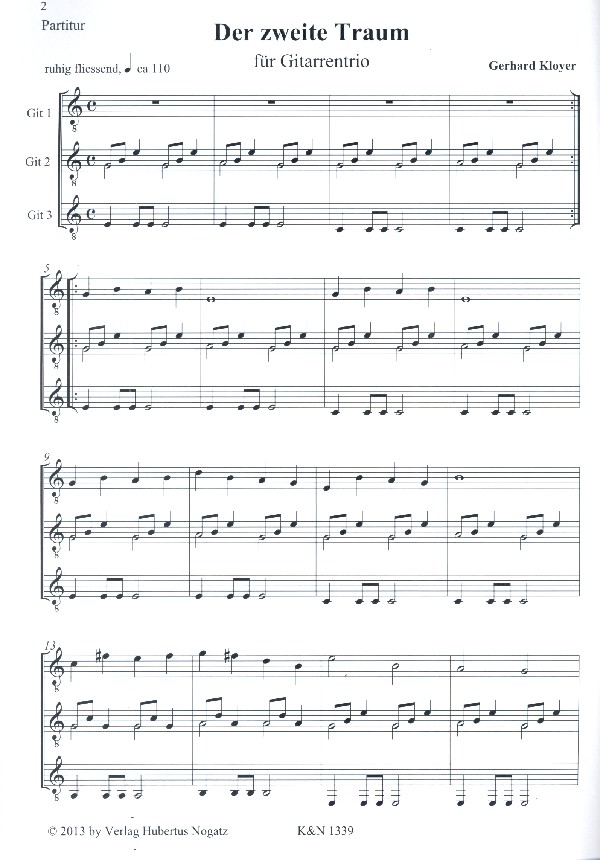 Der zweite Traum für 3 Gitarren (Ensemble)