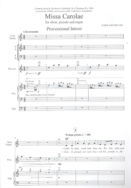 Missa carolae for mixed chorus and