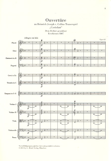 Ouvertüre zu 'Coriolan' op.62
