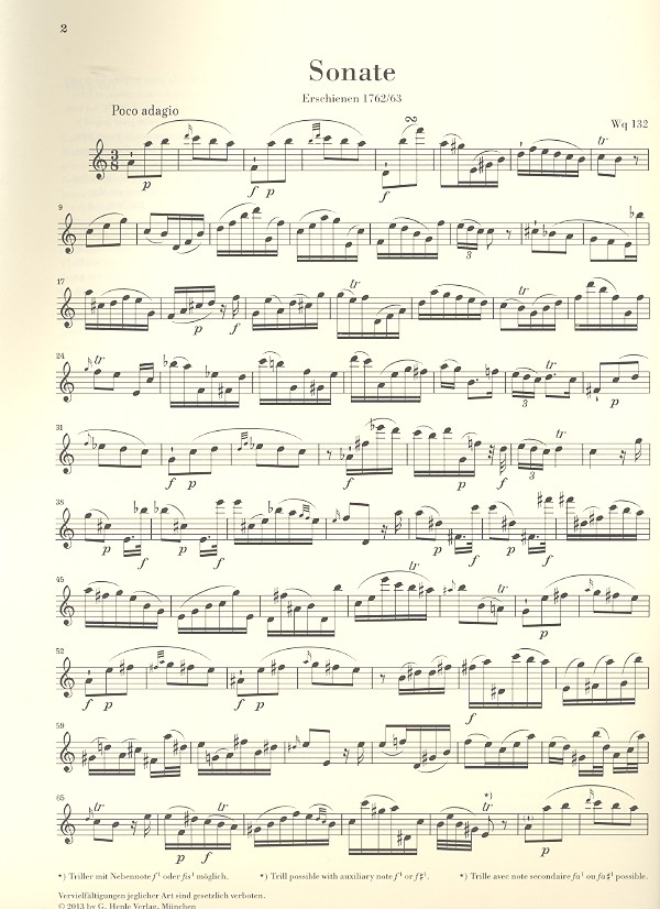 Sonate a-Moll Wq132