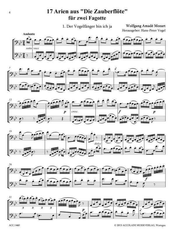 17 Arien aus "Die Zauberflöte"