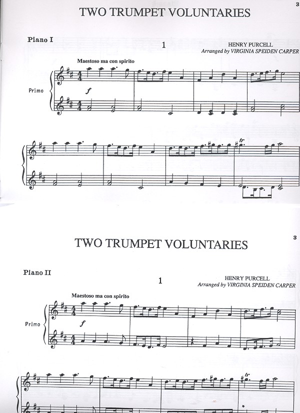 2 Trumpet Voluntaries for 2 pianos 8 hands
