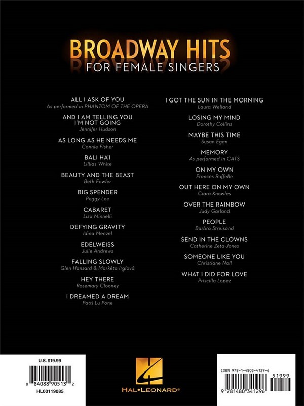 Broadway Hits: for female singers