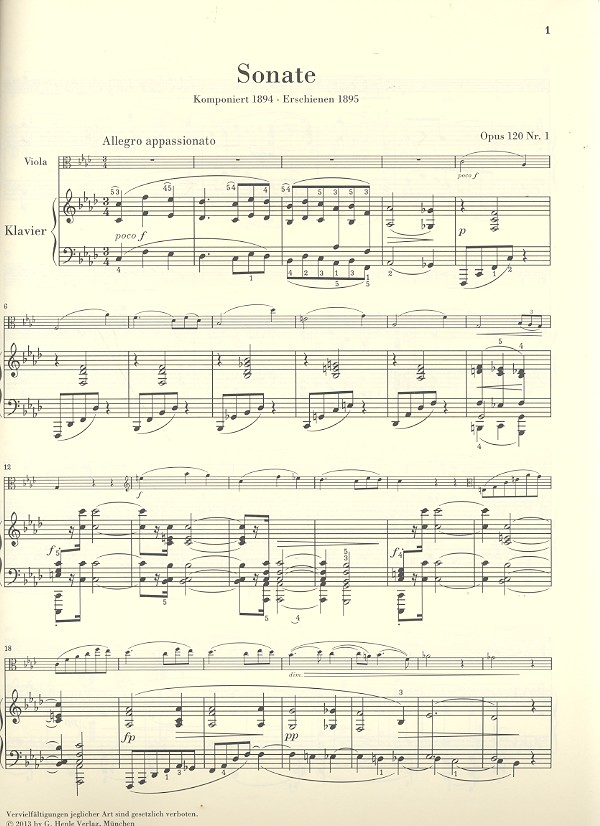 Sonaten op.120 für Klarinette und Klavier