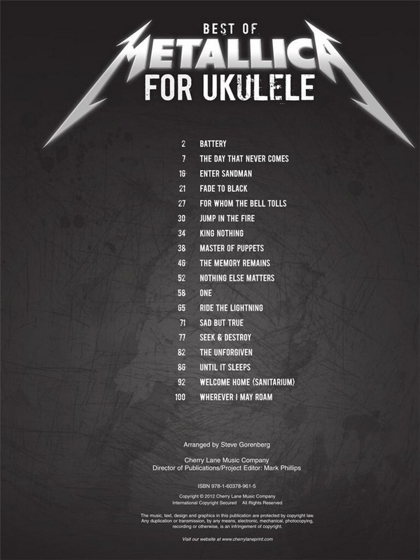 Best of Metallica: for ukulele