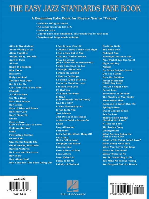 The easy Jazz Standards Fake Book: