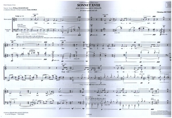 Sonnet no.18 pour mezzo-sopano et