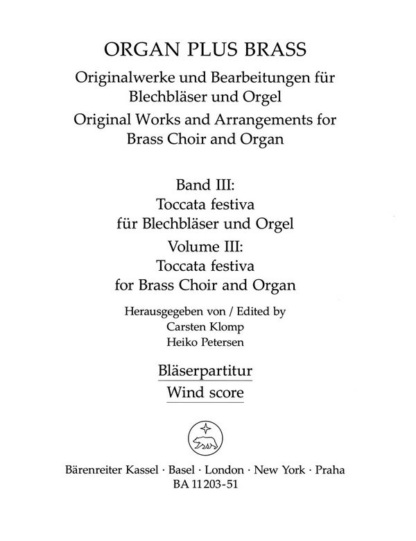 Toccata festiva für Orgel und Blechbläser