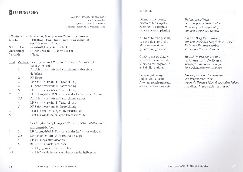 Tänze im Kreis Band 8 Tanzbeschreibungen