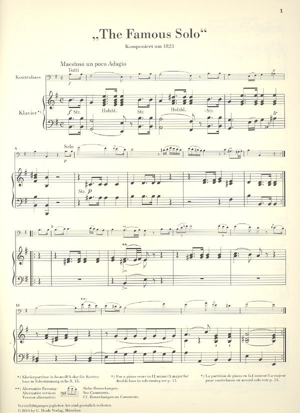 The famous Solo für Kontrabass und Orchester