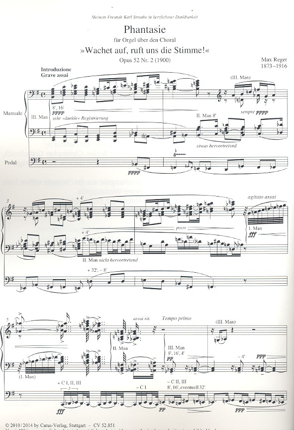 Wachet auf uns ruft die Stimme op.52,2