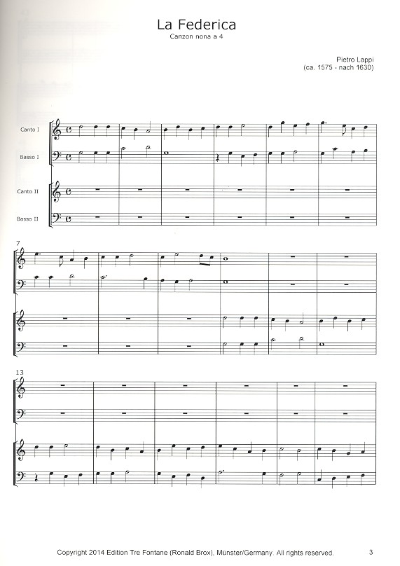 2 Canzoni da suonare für 4 Instrumente