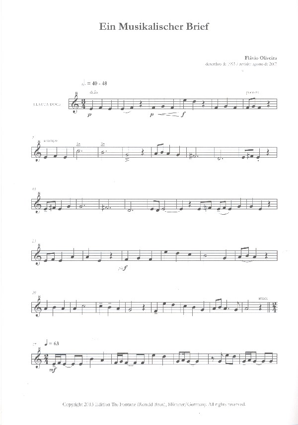 Ein musikalischer Brief  und  Camila leu a carta