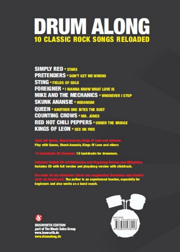 Drum along - 10 Classic Rock Songs reloaded (+CD):