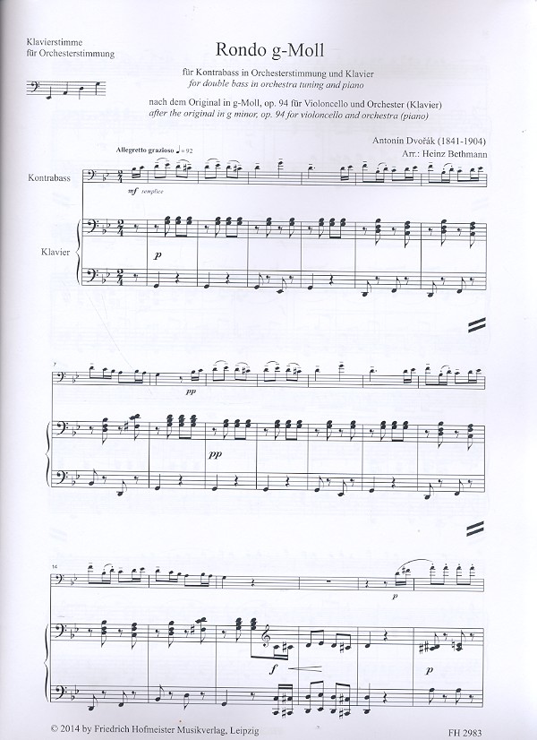 Rondo g-Moll op.94 für Kontrabass und Klavier