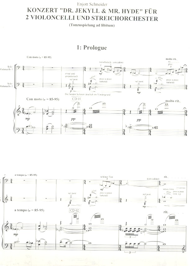 Konzert Dr. Jekyll und Mr. Hyde für 2 Violoncelli