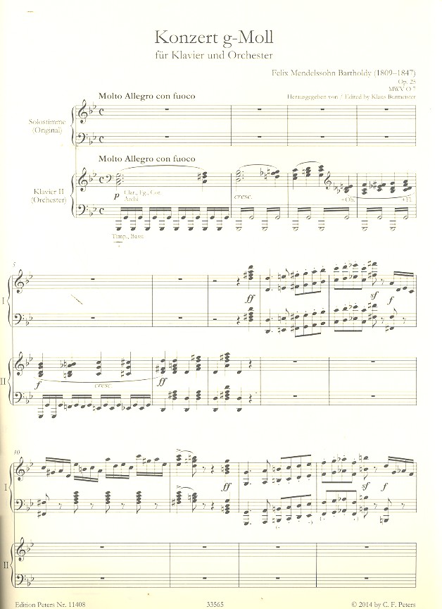 Konzert g-Moll op.25 MWVO7 für Klavier und Orchester