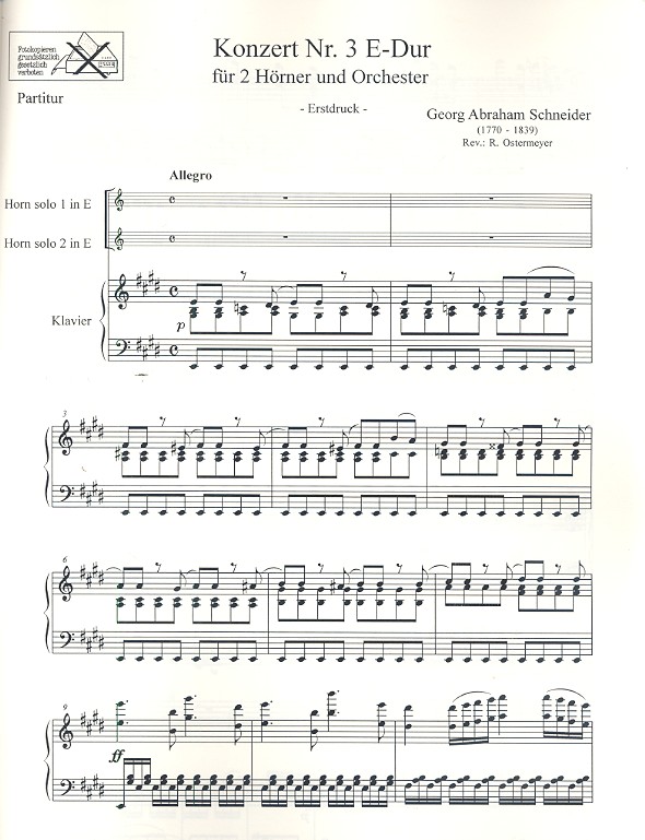 Konzert E-Dur Nr.3 für Horn und Orchester