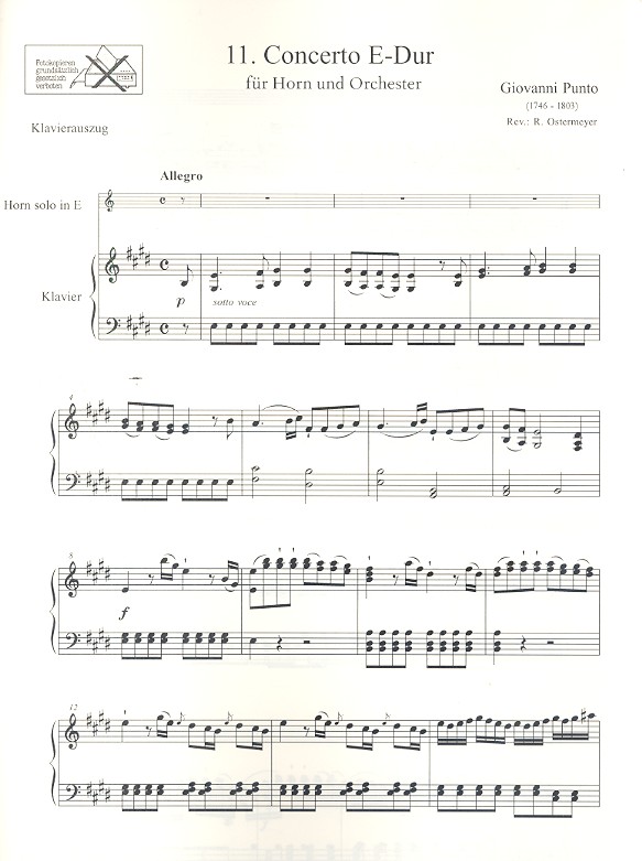 Konzert E-Dur Nr.11 für Horn und Orchester