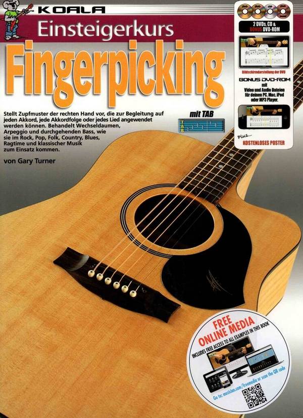 Einsteigerkurs Fingerpicking (+2 DVD's +CD +DVD-ROM):