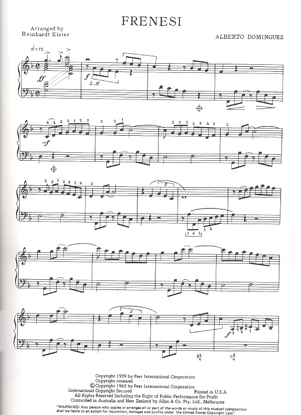 Frenesi for pedal or troubadour harp